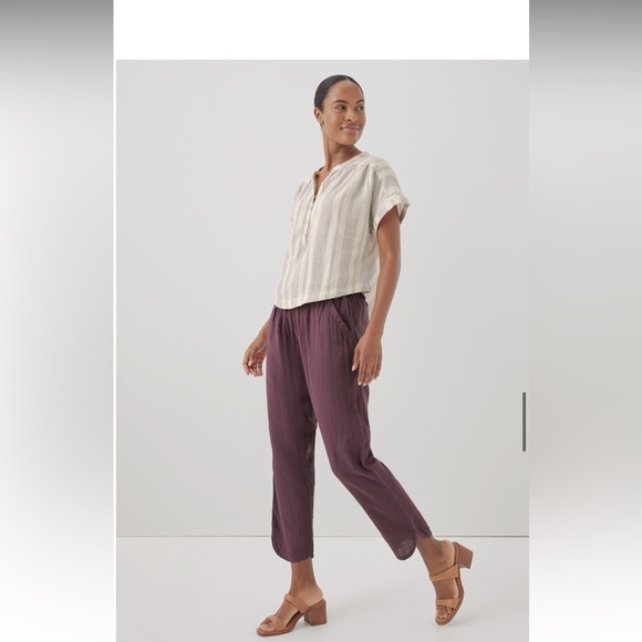 Pact double gauze tapered pull on pant in organic cotton - Picture 1 of 5